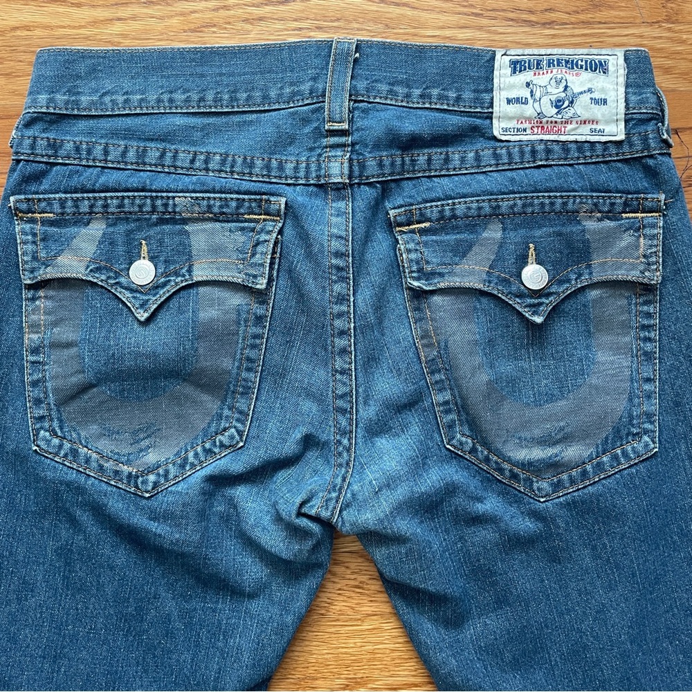 Y2K True Religion Men’s Blue straight leg Denim Jeans 36